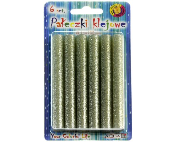 Lepící tyčinka s brokátem stříbrná