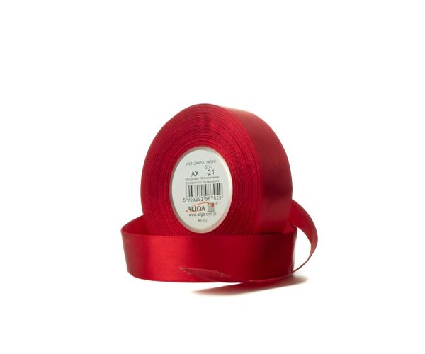 Atlasová stuha 12 mm tmavě červená - 24