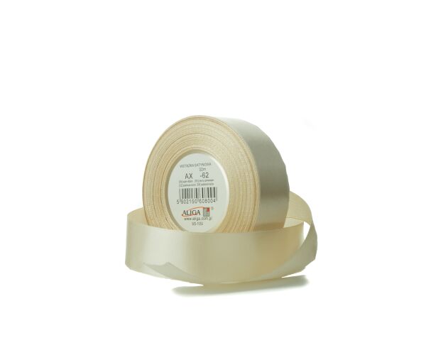 Atlasová stuha 25 mm krémová - 62