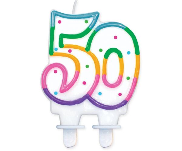Dortová svíčka č. 50 tečky
