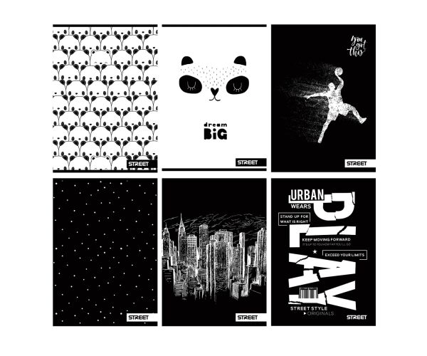 Sešit A4 54 listů Black & White nelinkovaný