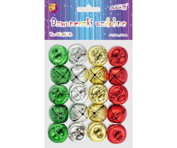 Rolničky MIX barev 1,5 cm 20 ks