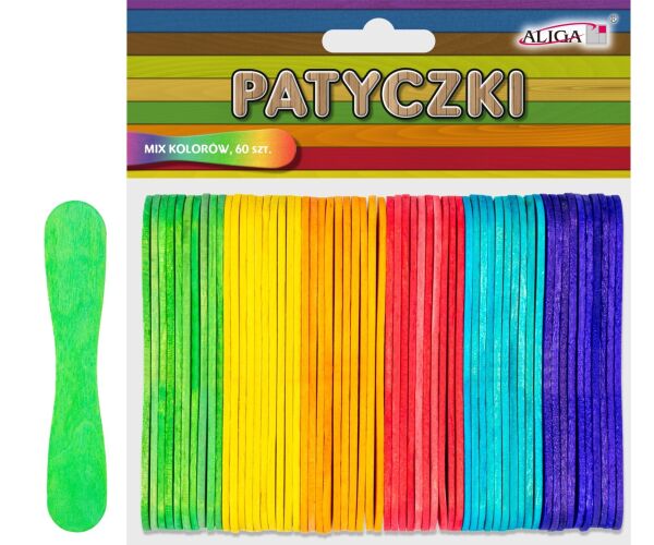 Dřívka barevná 60 ks