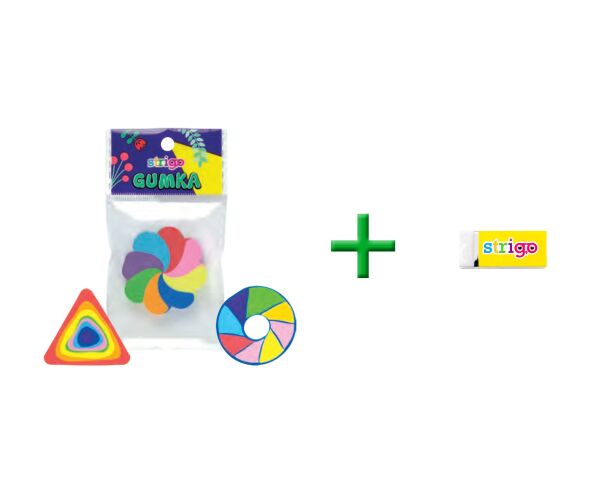 Pryž Strigo duhová 30 ks + Pryž Strigo bílá 30 ks