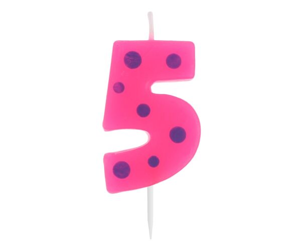 Dortová svíčka č. 5 puntík