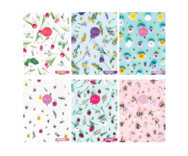 Sešit A5 54 listů Flowers linkovaný