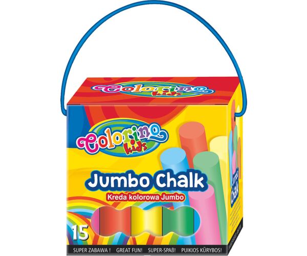 Colorino chodníkové křídy barevné v kelímku Jumbo 15 barev