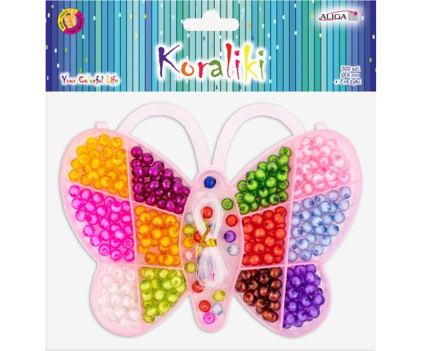 Sada korálků 8mm 300 ks v krabičce