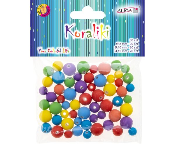 Korálky silikonové mix 60 ks kulaté