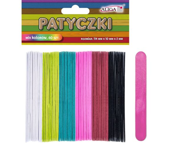 Dřívka velká 60 ks mix barev