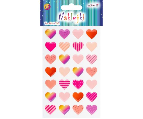 Samolepky srdíčka 10 x 15 cm