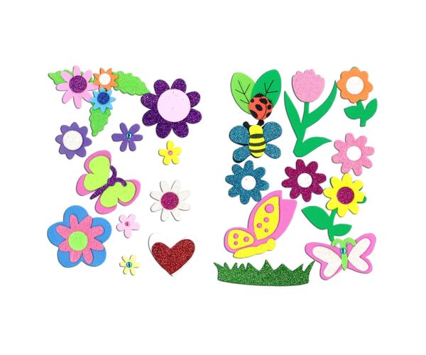 Pěnová samolepka s brokátem PVC 102