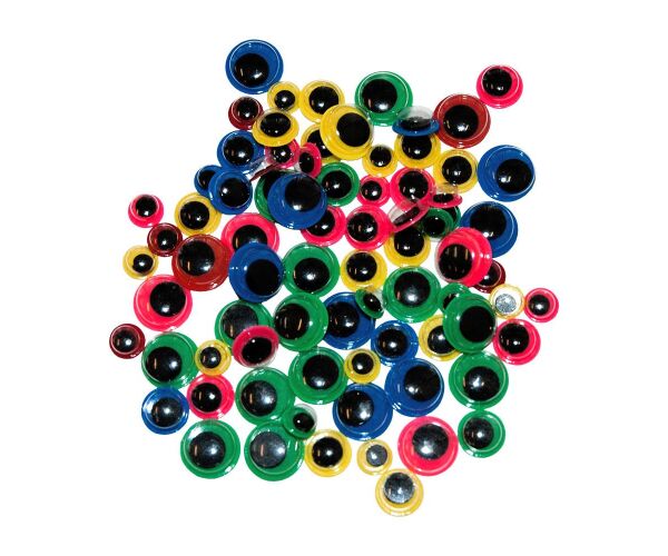 Samolepící oči barevné mix 80 ks