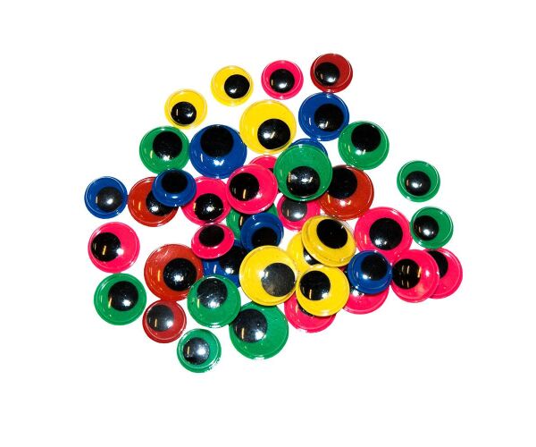 Samolepící oči barevné mix 44 ks