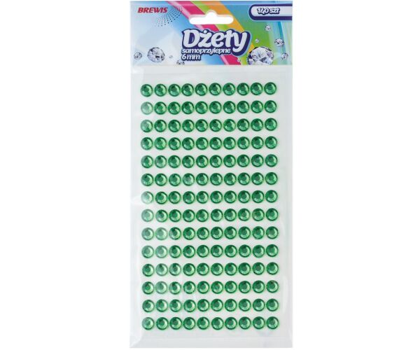 Samolepící kamínky - zelené 140 ks