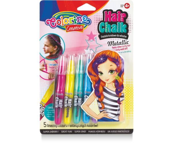 Colorino Křídy na vlasy 5 barev metalické