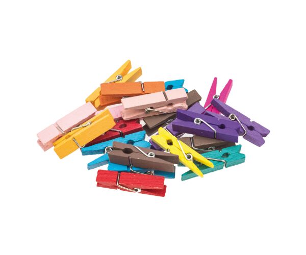 Kolíčky dřevěné 3,5 cm barevné 20 ks