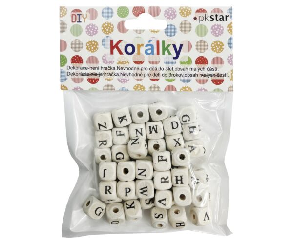 Dřevěné korálky s abecedou k navlékání