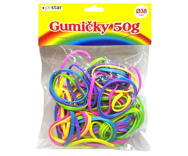 Gumové kroužky 38 mm 50g neonové