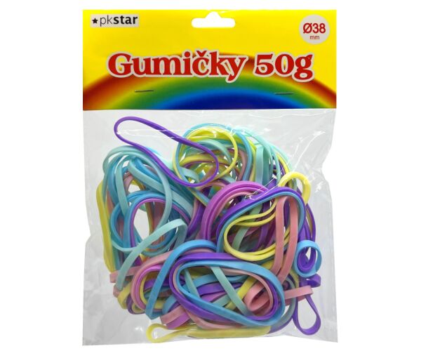 Gumové kroužky 38 mm 50g pastelové