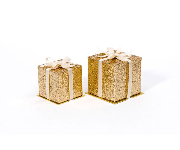 Elegantní dárkové krabičky Glitter Cube zlaté
