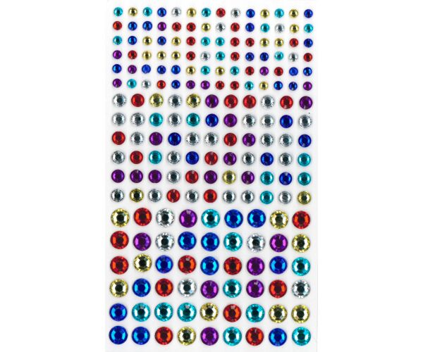 Samolepící kamínky DS77 - 204 ks mix bárev