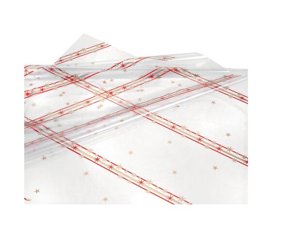 Vánoční celofán Stellina - červený 100 x 130 cm