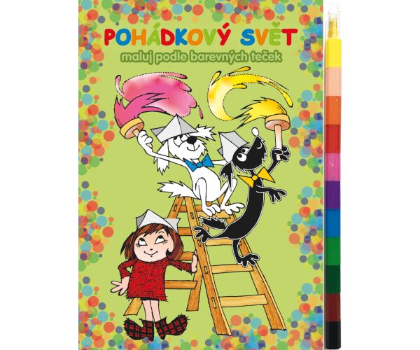 Omalovánky maluje podle barevných teček - Pohádkový svět