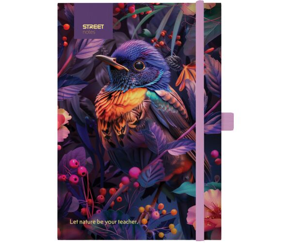 Blok ANIMALS Bird A5 linka s gumou