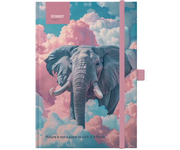 Blok ANIMALS Elephant A5 linka s gumou