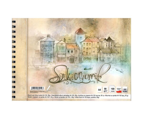 Skicák v deskách A4/100l 90g SP KRESKA