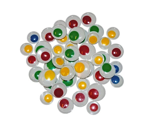 Samolepící oči barevné mix velikosti 44 ks