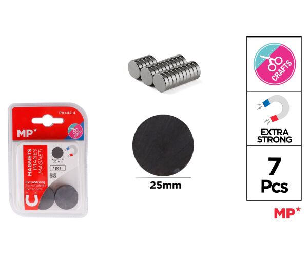 Magnety extra silné 25 mm 7 ks na blistru