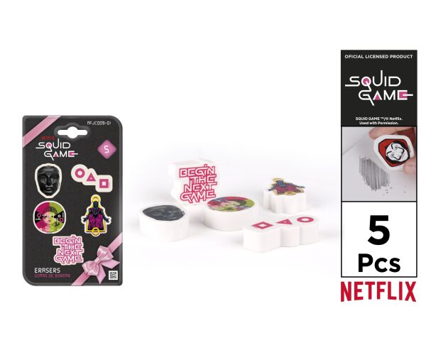 Dekorační pryž NETFLIX - Squid Game 5 ks na blistru