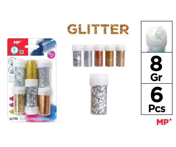 Brokát na blistru 6 barev po 6 g MIX