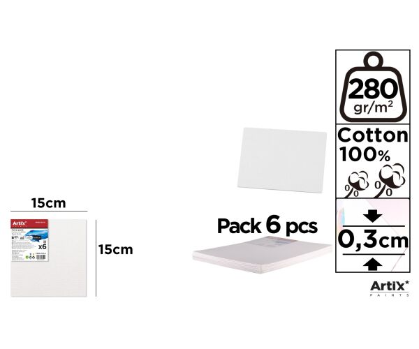 Malířské plátno 0,3 cm 15 x 15 cm