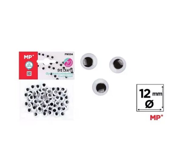 Oči samolepící 12 mm černé