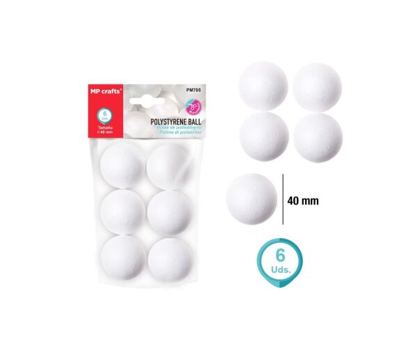 Polystyrénové koule 4 cm 6 ks