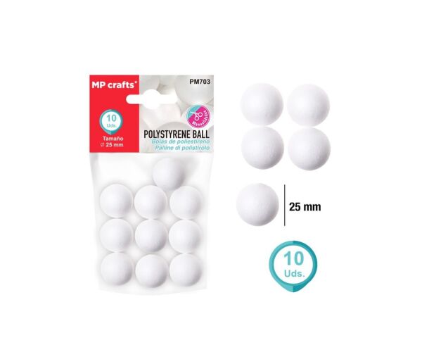 Polystyrénové koule 2,5 cm 10 ks