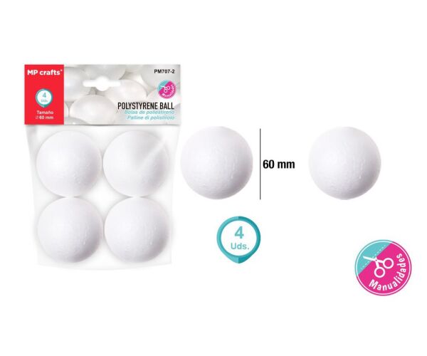 Polystyrénové koule 6 cm 4 ks