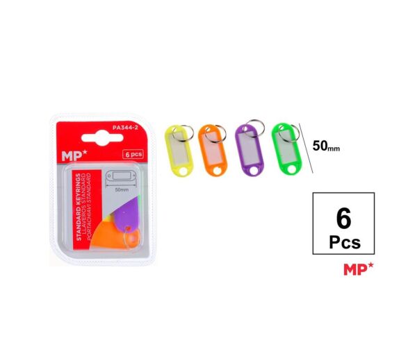 Jmenovky na klíče 50 mm 6 ks mix barev
