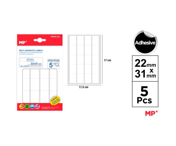 Samolepící etikety 22 x 33 mm 5 ks
