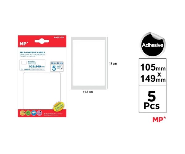 Samolepící etikety 105 x 149 mm 5 ks