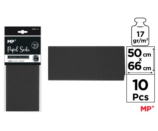 Hedvábný papír černý 10 ks