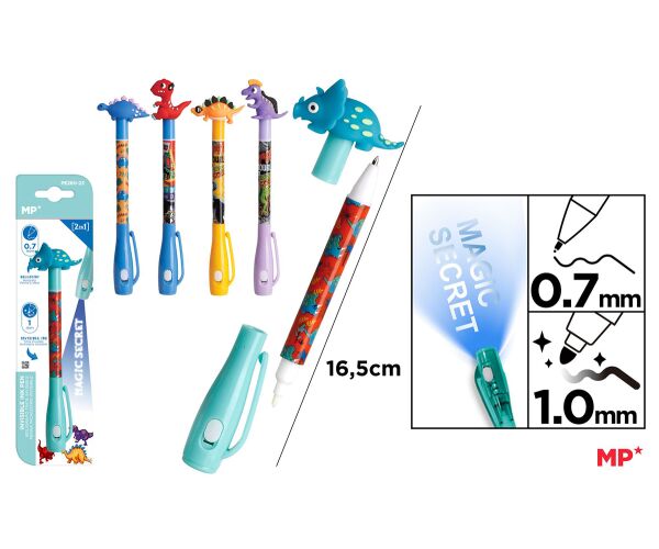 Propiska Secret Pen 2 in 1 na blistru s dinosaurem