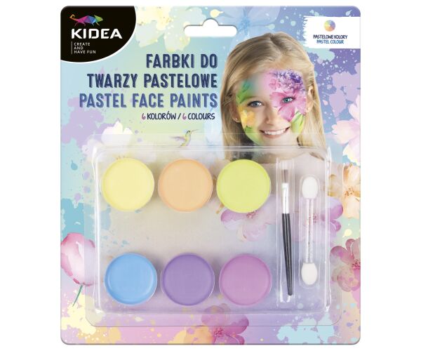 Barvy na obličej KIDEA pastel 6 ks