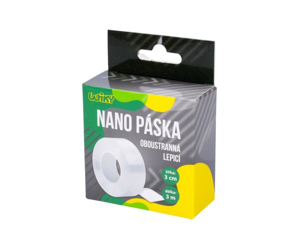 Oboustranná lepicí nano páska 3 m x 3 cm