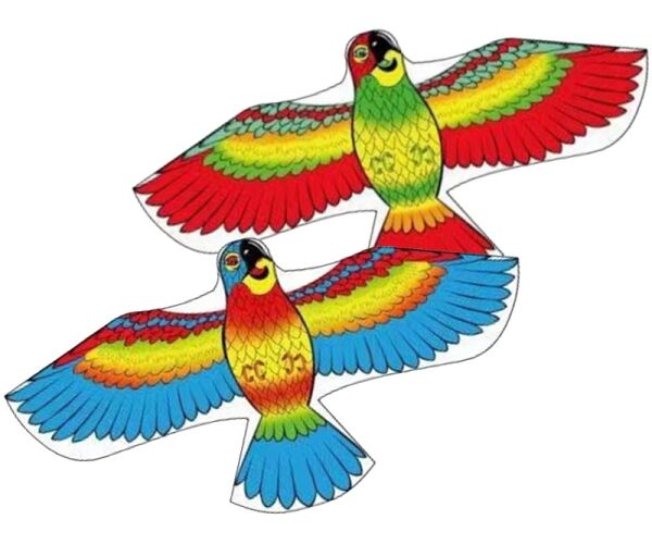Létající drak 120 x 55 cm polyester - Papoušek
