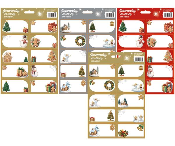 Vánoční samolepky na dárky 17 x 26 cm