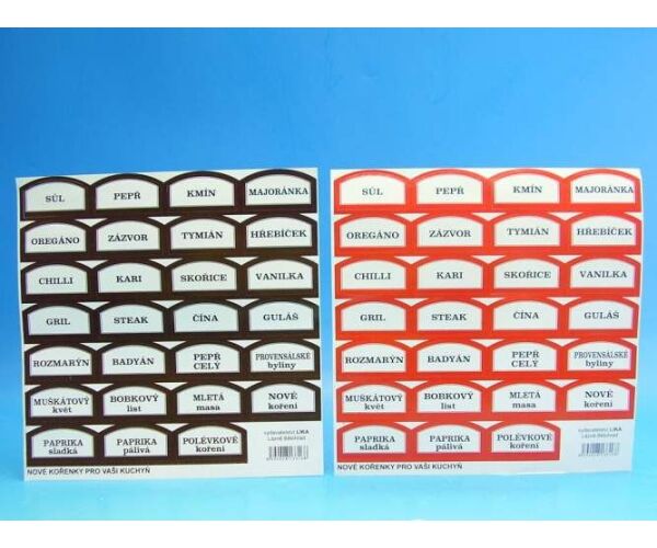 Samolepky na kořenky s textem 27ks